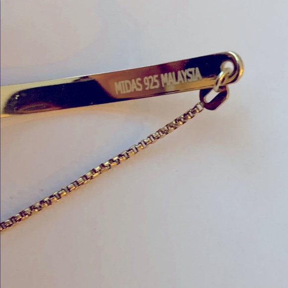 Real gold over 925 Sterling Silver Affirmation Bracelet - Picture 3 of 3